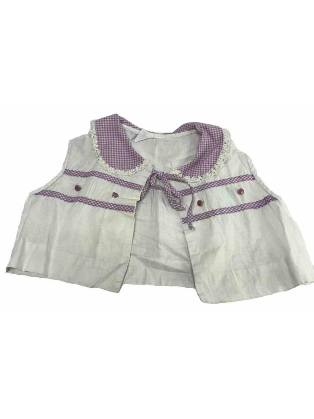Vintage 1960s Toddler Honeysuckle Sears Roebuck Purple Gingham Swing Cardigan 6